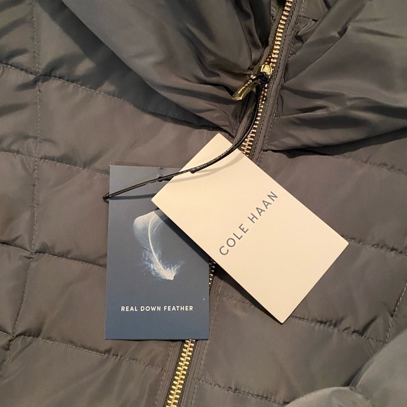 ๐
บcole Haan Zip Front Down Puffer Parka Hooded Graphite - Picture 8 of 8